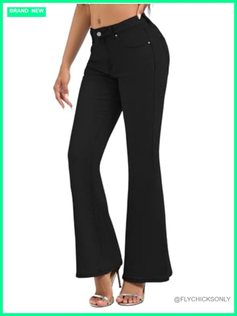Stretch Denim Flare Bell Bottom Jeans Mid Low Rise Slim Bootcut Pants